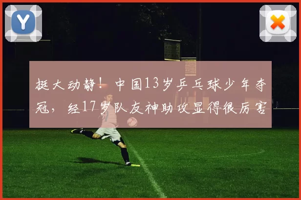 挺大动静！中国13岁乒乓球少年夺冠，经17岁队友神助攻显得很厉害