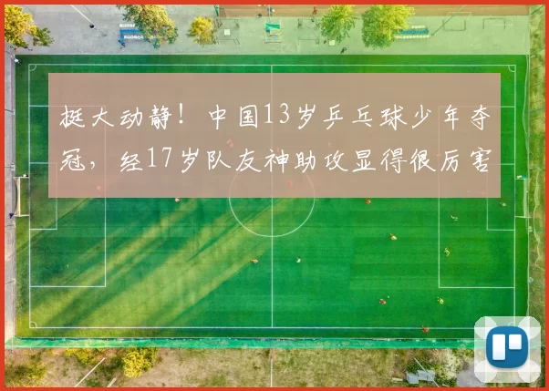 挺大动静！中国13岁乒乓球少年夺冠，经17岁队友神助攻显得很厉害